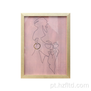 Wood Frame Pintura rosa clássica para decoração